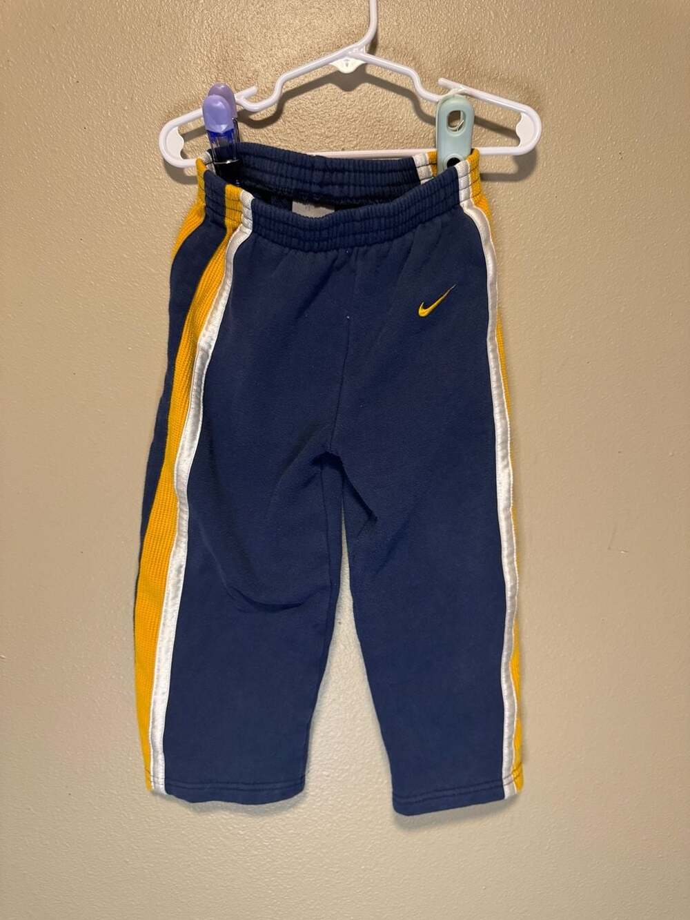 Nike Toddler Boys Blue Yellow White Athletic Sweatpants Size 4T